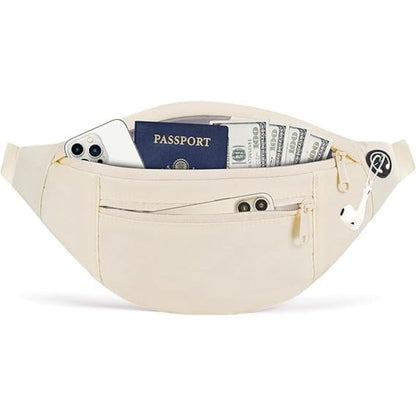 Large Crossbody Fanny Pack With 4-Zipper