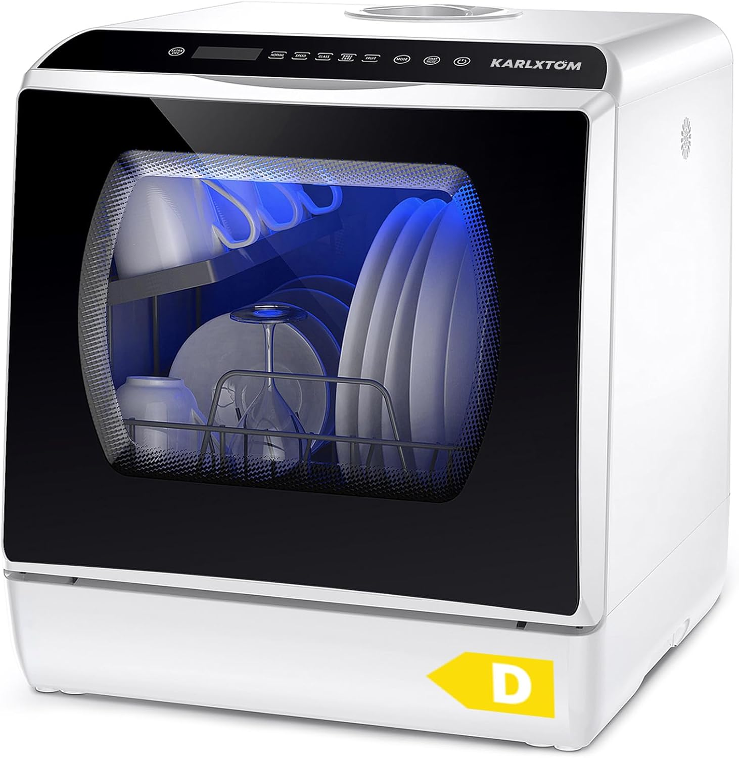 Mini Table Top Dishwasher – 6 Programs, Touch Control, Auto Drying, Baby Care & Fruit Wash