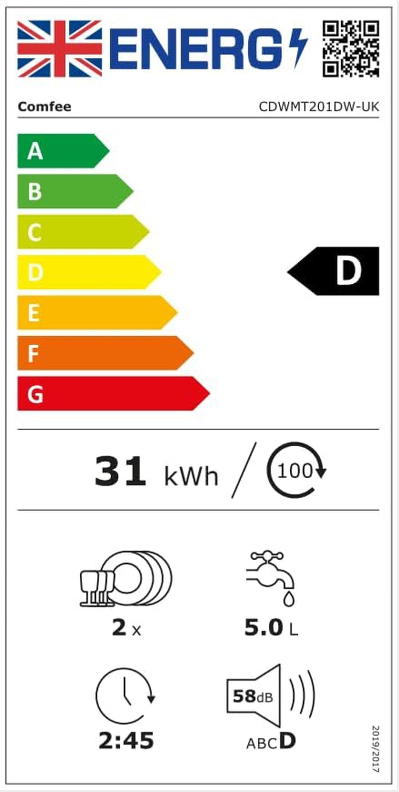COMFEE’ Mini Table Top Dishwasher – 6+3 Programs, Steam Wash, Baby Care & Fruit Wash, Portable, No Plumbing