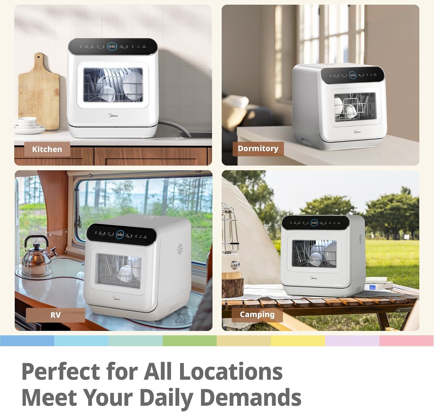 COMFEE’ Mini Plus Table Top Dishwasher – 7+3 Programs, 6L Water Tank, No Plumbing Required